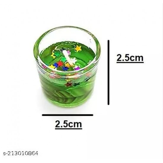 #Kakkumal Govindram Home Decor Luxury Small Multicolour Smokeless Decorated Mini Cute Little Glass Jelly Gel Candles for Home Decor Diwali Decoration,Spa,Birthdays Party,Festivals (Pack of 12)