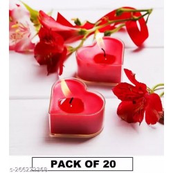 Romantic Heart Shape light Candle for Valentine’s Day Celebration Set of 20